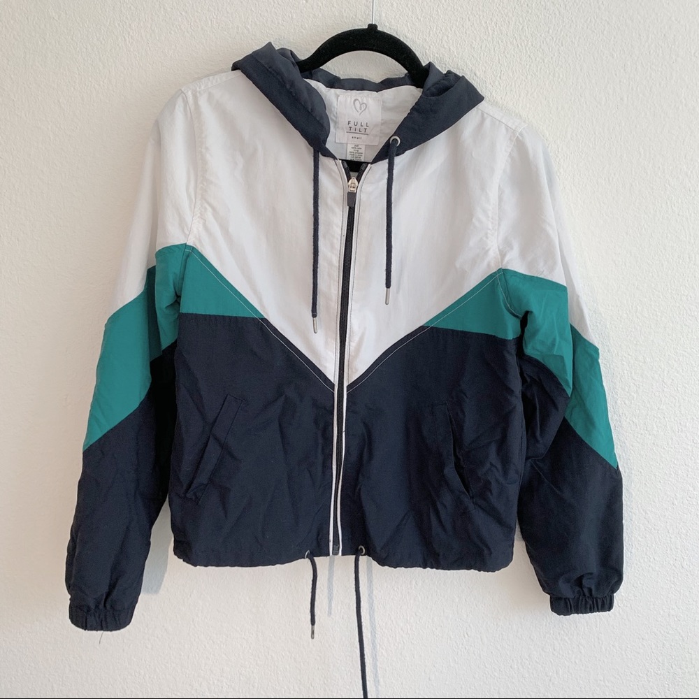 Blue and Green Windbreaker